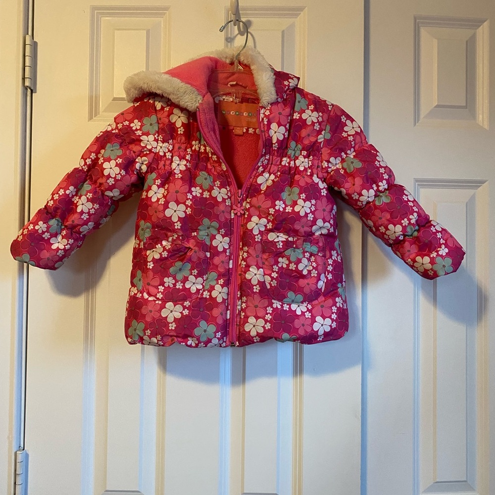 Wippette Kids Pink Floral Jacket with Hood size 4T